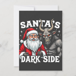 Santa's Dark Side Christmas Santa Krampus Devil  Thank You Card