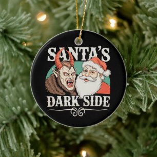 Santa's Dark Side Krampus Krampusnacht Christmas Ceramic Tree Decoration