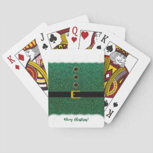Santas Dazzling Green Outfit- Christmas- Playing Cards