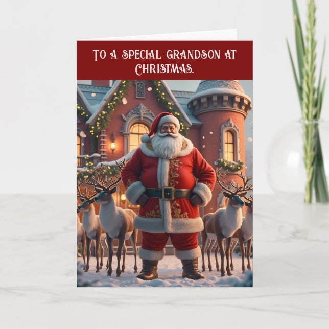 SANTA'S DEER GRANDSON CHRISTMAS CARD (Front)
