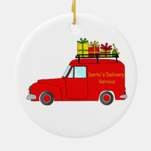 Santa's Delivery Service Ceramic Tree Decoration