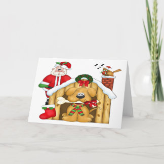 Santa's Dog House - Greeting Card
