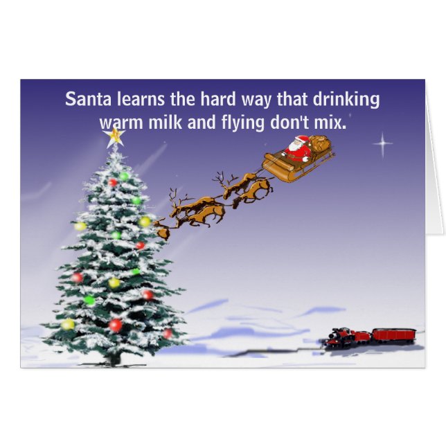 Santa's Driving  personalised greeting card (Front Horizontal)