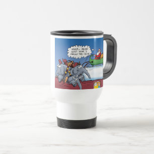 Santas Elephants Funny Holiday Cartoon Travel Mug