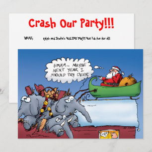 Santa's Elephants Holiday Invitation