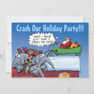 Santa's Elephants Holiday Party Invitations