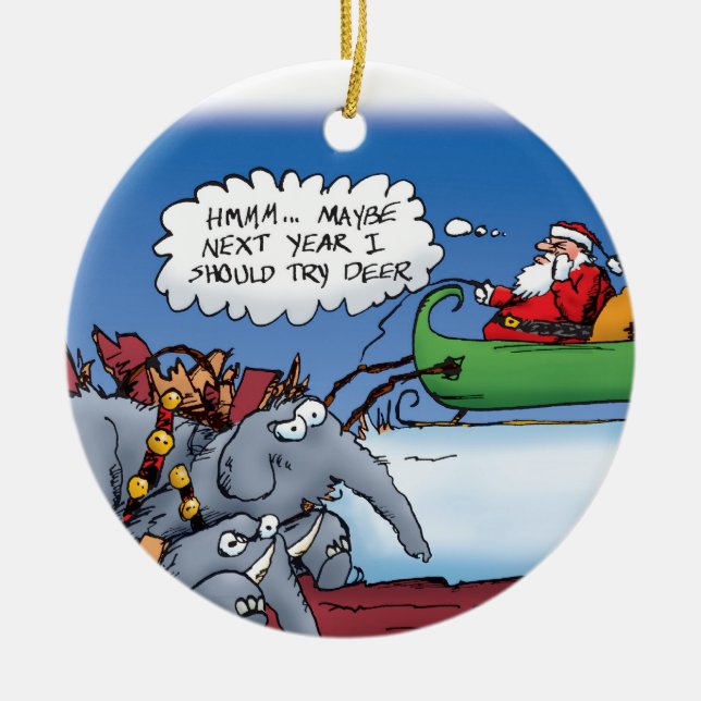 Santa's Elephants Ornament (Front)