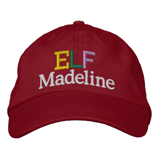 Santa's Elf Embroidered Hat (Front)