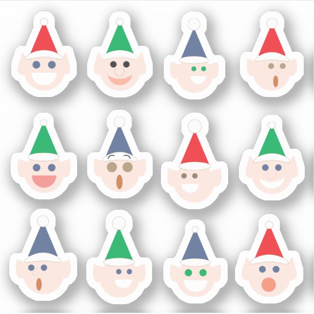 Santa's Elves Elf Heads Cartoon Holiday Christmas (Front)