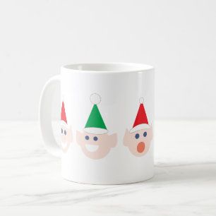 Santa's Elves Elf Heads Faces Christmas North Pole Coffee Mug