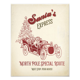 Santa's Express Vitange Christmas Photo Print
