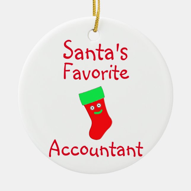 Santa's Favorite Accountant Ceramic Tree Decoration (Front)