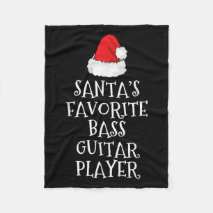 Santa's Favorite B Guitar Player Christmas Funny H Fleece Blanket