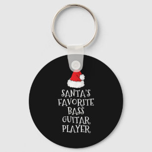 Santa's Favorite B Guitar Player Christmas Funny H Key Ring