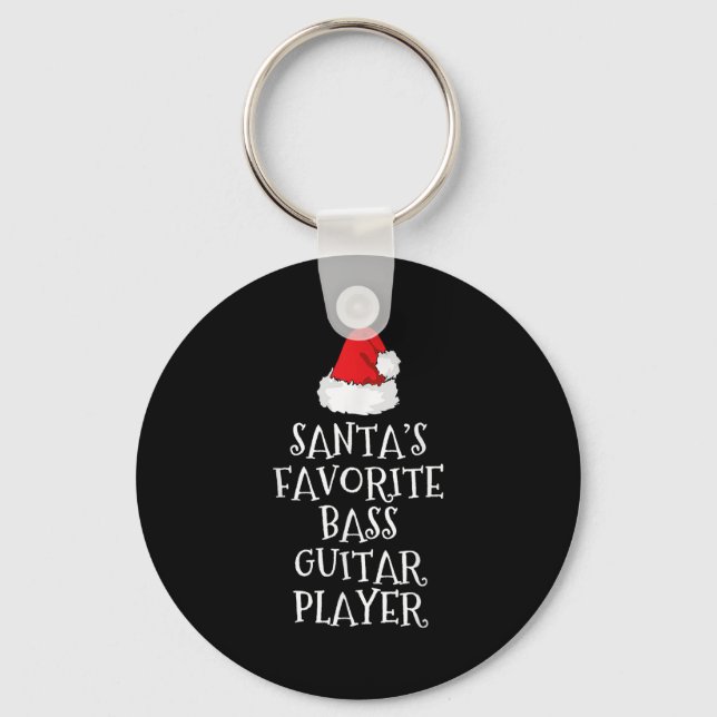 Santa's Favorite B Guitar Player Christmas Funny H Key Ring (Front)