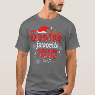Santas Favorite Bagpipe Player Christmas T-Shirt