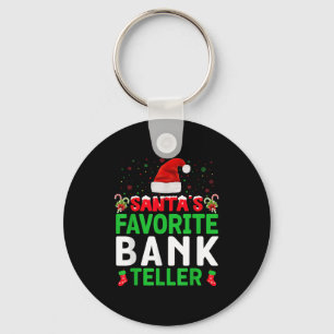 Santa's Favorite Bank Teller Christmas Matching Co Key Ring