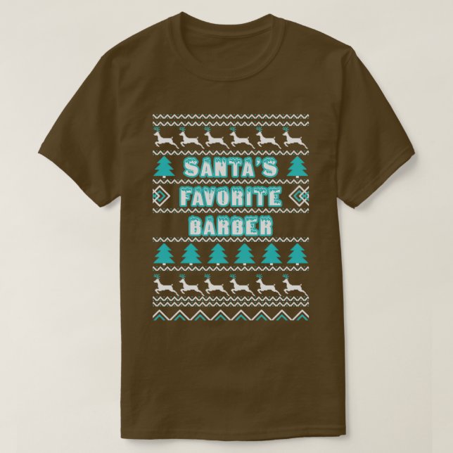 Santas favorite barber ugly Christmas sweater (Design Front)