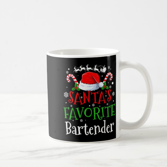 Santa's Favorite Bartender Christmas Party  Coffee Mug (Right)