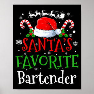 Santa's Favorite Bartender Christmas Party  Poster