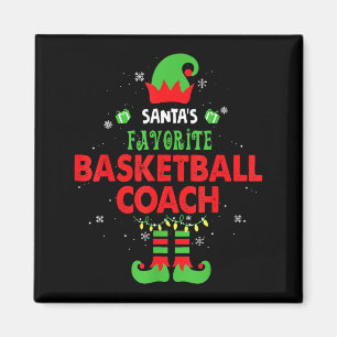 Santa's Favorite Basketball Coach Funny Elf Family Magnet