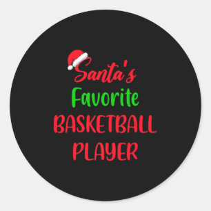Santas favorite basketball player basketball chri classic round sticker