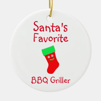 Santa's Favorite BBQ Griller Ceramic Ornament
