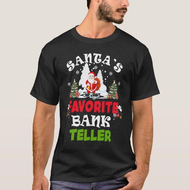 Santa's Favorite Bench Plate  Christmas T-Shirt (Front)