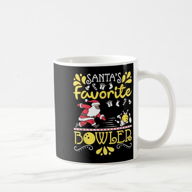 Santa's Favorite Bowler Santa Claus Bowling Christ Coffee Mug (Right)