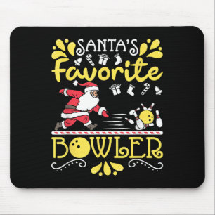 Santa's Favorite Bowler Santa Claus Bowling Christ Mouse Mat