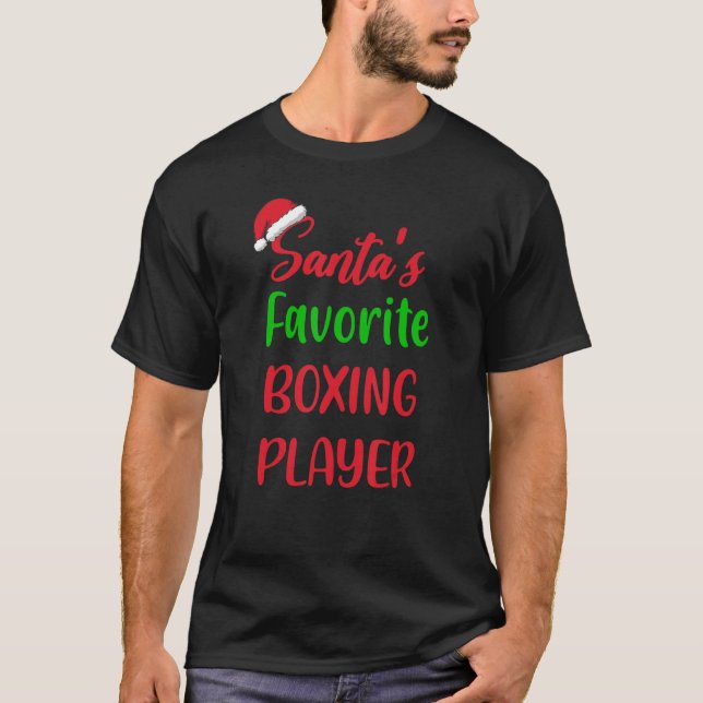 Santas Favorite Boxing Player     Boxing Christmas T-Shirt (Front)
