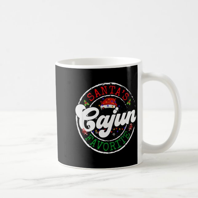 Santa's Favorite Cajun Christmas Pajama Family Mat Coffee Mug (Right)