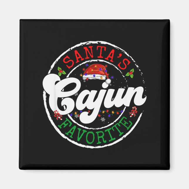 Santa's Favorite Cajun Christmas Pajama Family Mat Magnet (Front)