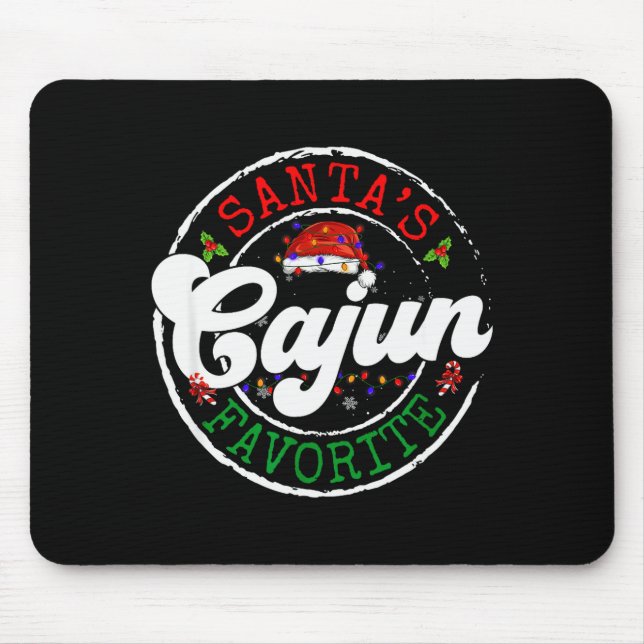 Santa's Favorite Cajun Christmas Pajama Family Mat Mouse Mat (Front)