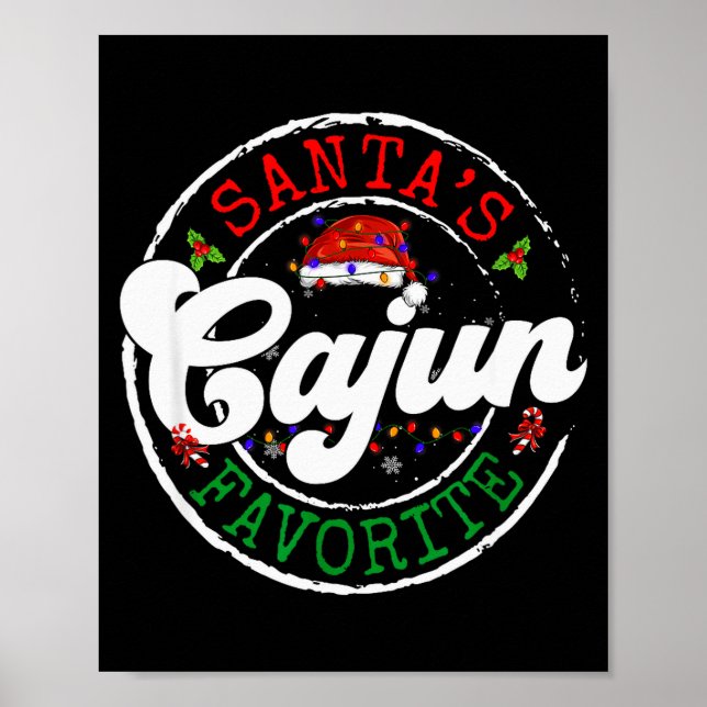 Santa's Favorite Cajun Christmas Pajama Family Mat Poster (Front)