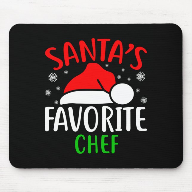 Santas Favorite Chef Funny Christmas Xmas Santa Lo Mouse Mat (Front)