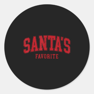 Santas Favorite Christmas Festive Holiday Xmas  Classic Round Sticker