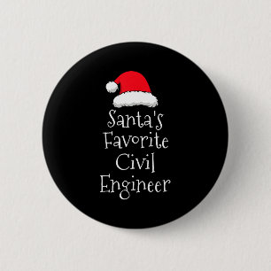 Santas Favorite Civil Engineer - Christmas Funny G 6 Cm Round Badge