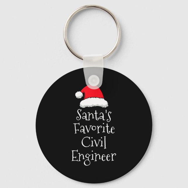 Santas Favorite Civil Engineer - Christmas Funny G Key Ring (Front)