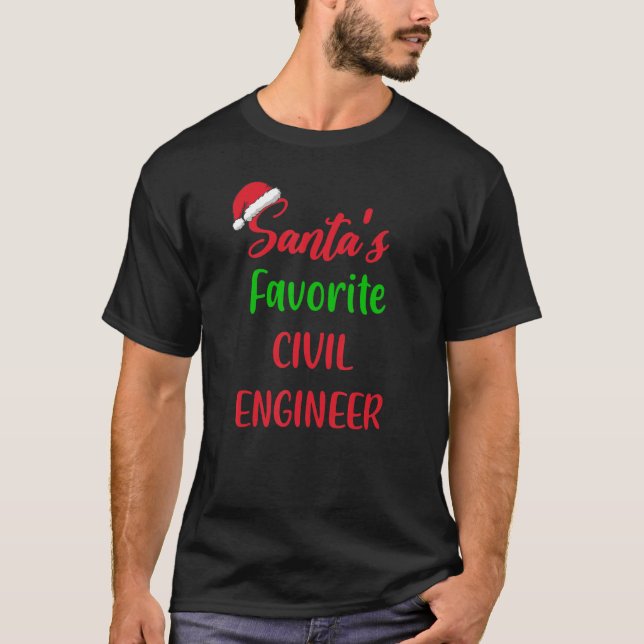 Santas Favorite Civil Engineer     Christmas Pajam T-Shirt (Front)