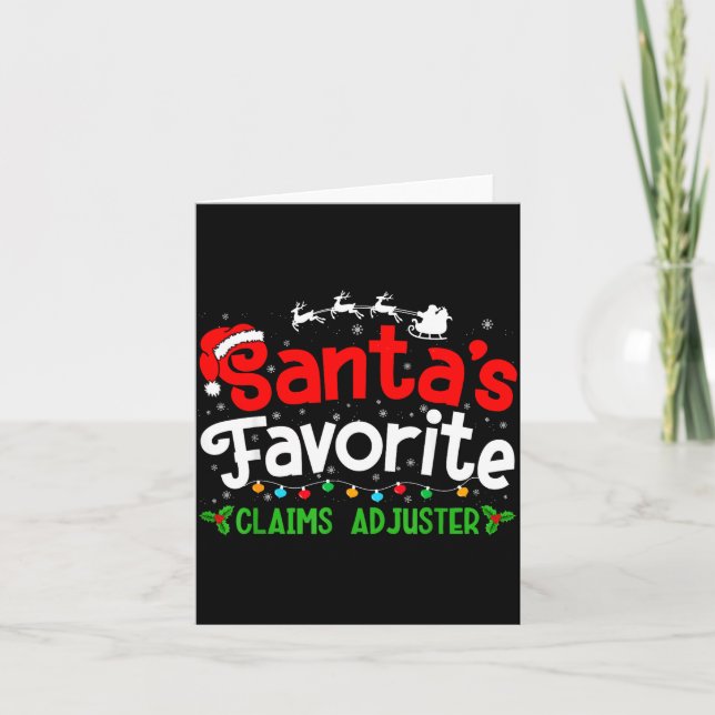 Santa's Favorite Claims Adjuster Christmas Party  Card (Front)
