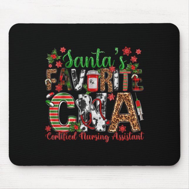 Santa's Favorite Cna Certified Nursing Istant Chri Mouse Mat (Front)