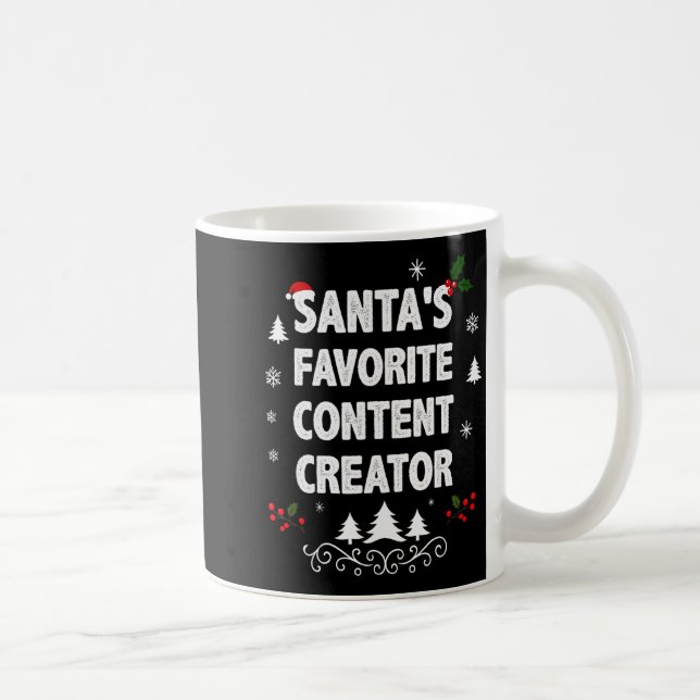 Santa's Favorite Content Creator Funny Christmas P Coffee Mug (Right)
