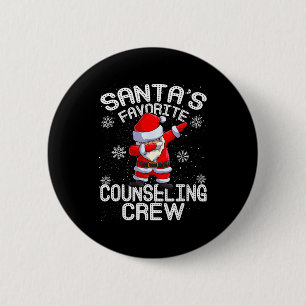 Santa's Favorite Counseling Crew Christmas 6 Cm Round Badge