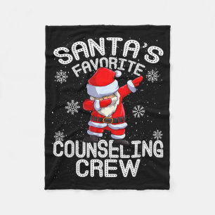 Santa's Favorite Counseling Crew Christmas  Fleece Blanket