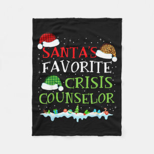 Santa's Favorite Crisis Counselor Fun Christmas Fleece Blanket