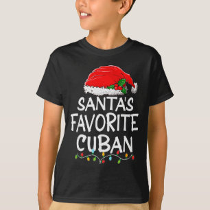 Santa's Favorite Cuban Christmas Santa Claus Tree  T-Shirt