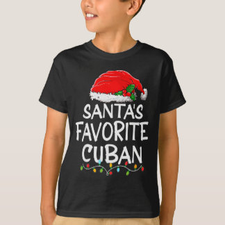 Santa's Favorite Cuban Christmas Santa Claus Tree  T-Shirt