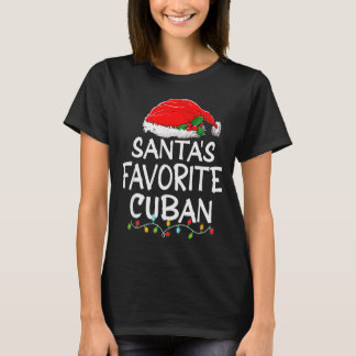 Santa's Favorite Cuban Christmas Santa Claus Tree  T-Shirt