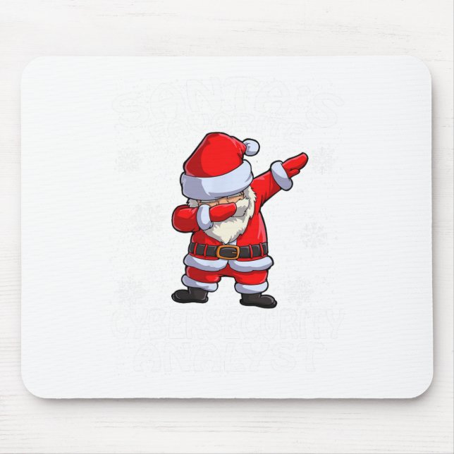 Santa's Favorite Cyber Security Analyst Christmas  Mouse Mat (Front)